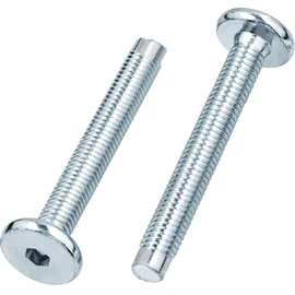M8 (8mm x 60mm) Silver Flat Head Furniture Screw Hex Drive Socket with Metric Thread Fully Threaded with Dogpoint Furniture Bolts for Furniture Cots Beds Crib and Chairs (Pack of 12)