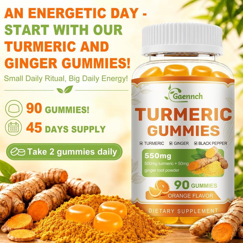 Turmeric and Ginger Gummies (2 Pack) with Black Pepper for