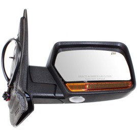 Mirror Compatible with 2009-2010 Ford Expedition/Lincoln Navigator Power Power Folding Heated with Memory Signal and Pdl Light Chrome Passenger Side
