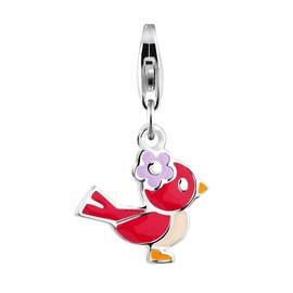 Nenalina 714093-001 Bird Carabiner Charm Pendant for Charm Bracelet 925 Sterling Silver, Sterling Silver, No Stone