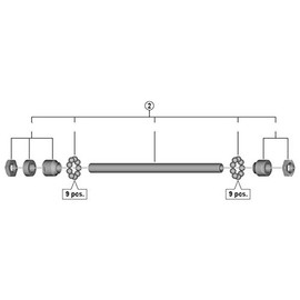 Shimano Spares FH-MT200-B complete hub axle, silver