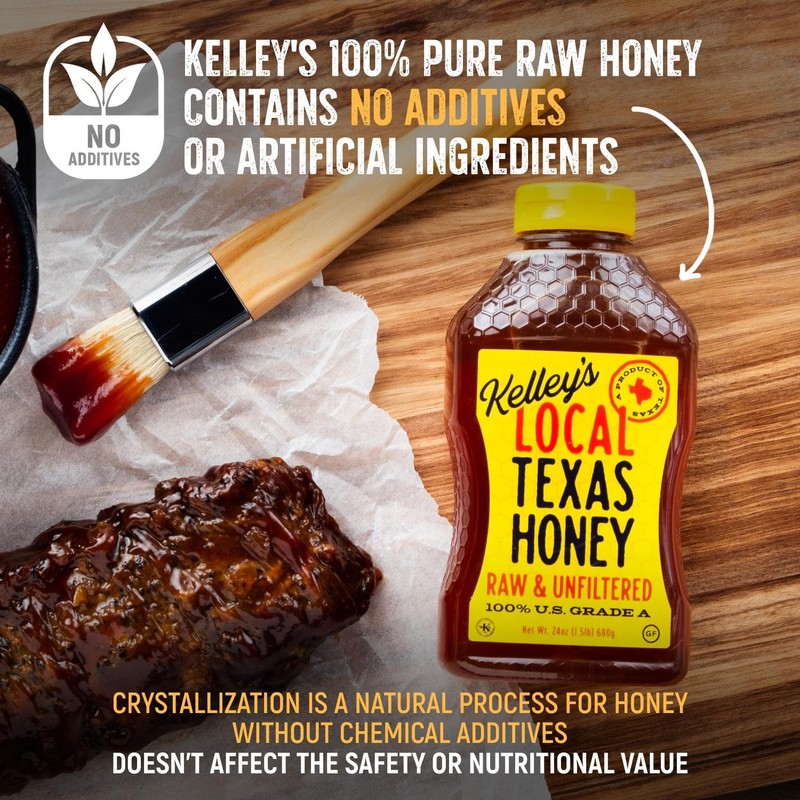 Kelley's Local Texas Honey – 100% Pure, Raw & Unfiltered,