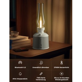 GOLUMUP Bluetooth Lautsprecher mit Licht und Unendlicher Dimmung tragbare Bluetooth Box Lautsprecher Musikbox mit 10W Audioausgang IPX4 wasserdicht Bluetooth 5.3 für Indoor und Outdoor