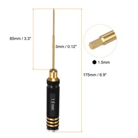 sourcing map RC Hex Screwdriver 1.5mm Titanium Hexagon Screwdrivers Wrench Steel RC Hex Driver Repair Tool for RC Models Car Helicopter Boat