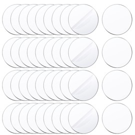 Tongcloud 50pcs 2 Inch Round Clear Acrylic Plexiglass Sheet Disc Circle Plastic Sheet Plastic Sheet Transparent Board Panel for Glass DIY Project Picture Frame Paintings Art (2'', Transparent, 50)