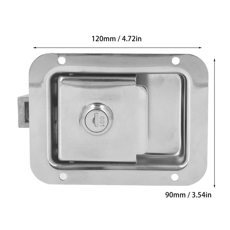 Travel Trailer Lock Stainless Steel Flush Mount Paddle Type Toolbox