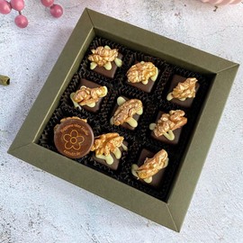 Eat to Fit Walnüsse Fudges Box ohne Zuckerzusatz | No sugar added | Ohne zusätzlichen Zucker| Walnüsse Nougat Pralinen Box