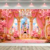 Pink Princess Castle Garden Floral Flower Cherry Fairy Photography Backdrop