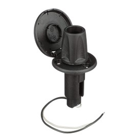Attwood 910R2PSB-7 LightArmor 910R Series Round Plug-in Light Base — for All-Around Pole Light, 2-Pin, Black Stainless Cover