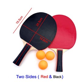 JZK Table tennis bats and balls set for 2 players for starters beginners, 2 ping pong paddles and 3 balls, with carry bag, table tennis rackets for family fun game