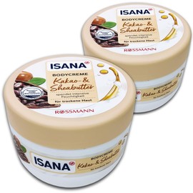 Isana Body Cream Cocoa Shea Butter 500ml×2 Moisturizing for whole body, for dry skin / 이사나 바디크림 코코아 시어버터 500ml×2 보습 전신사용 건성피부용