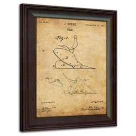 Farm and Tractor Patent Prints - Framed Behind Glass 14x17 (John Deere Plow)
