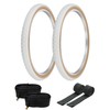 PRO+ Pair of Bicycle TIRE 24" X 1.75" White/Gum SIDEWALL