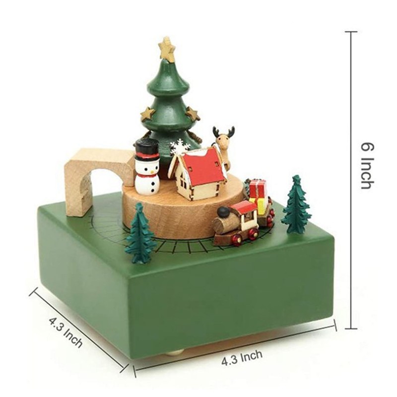 Wooden Train Music Box for Girls Boys Real Details Clear