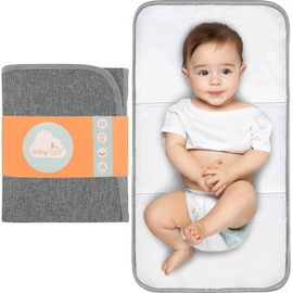 Baby Dyoli. Grey Baby Changing Mat - Portable and foldable design, easy to carry and store in maternity bag.