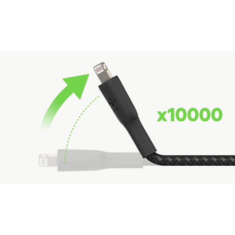 Belkin Belkin BoostCharge Braided Lightning Cable - 6.6ft/2M - MFi