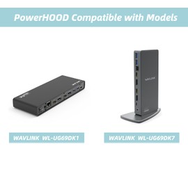 PowerHOOD 40W AC/DC Adapter Compatible with WAVLINK UG69DK1 WL-UG69DK1 UG69DK7 WL-UG69DK7 USB 3.0 and USB-C Universal Laptop Docking Station 20VDC 20 Volt Power Supply Cord Battery Charger Cable PSU