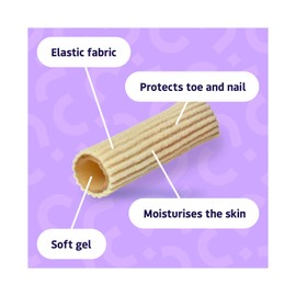 Naicare 5 Units Toe Caps. Toe Protectors made of Fabric and gel. Protects from chafing, callus, hammertoes, black nails & ingrown nail. Size MEDIUM: ⌀ 20mm & 60mm lenght. Made in Spain, EU