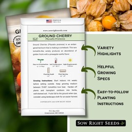 Sow Right Seeds - Ground Cherries Seeds for Planting - Non-GMO Heirloom Packet with Instructions to Plant an Outdoor Home Vegetable Garden - Mexican Husk Tomato - Endangered Variety (2)