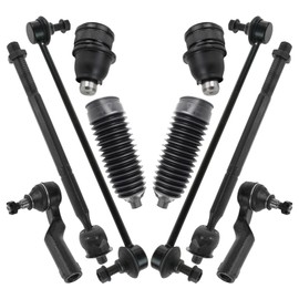 TRQ Front Steering & Suspension Kit Ball Joint Steering Rack & Pinion Bellow Sway Bar Stabilizer Link Tie Rod Compatible with 2010-2013 Mazda 3