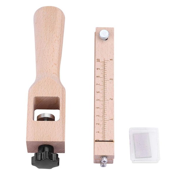Leather Tool Strap Cutter, DIY Leather Strap Cutter, Wooden, Leather Cutting Tool, Adjustable, Includes 5 Replacement Blades, Graduated