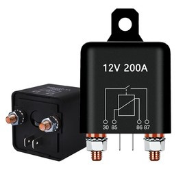 Cotonlake Starter Relay Switch 12v 200A 4 Pin Starter Relay Continuous Heavy Duty SPST High Current 4 Terminal Car Starter On Off Control Relay for Automotive Car Truck RV Camper (1pcs)