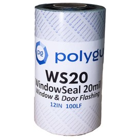 POLYGUARD WindowSeal Window Flashing Tape, 20mil Thick. Waterproof, Self Adhering & Self Sealing. for Window and Door Frames (12" x 100')