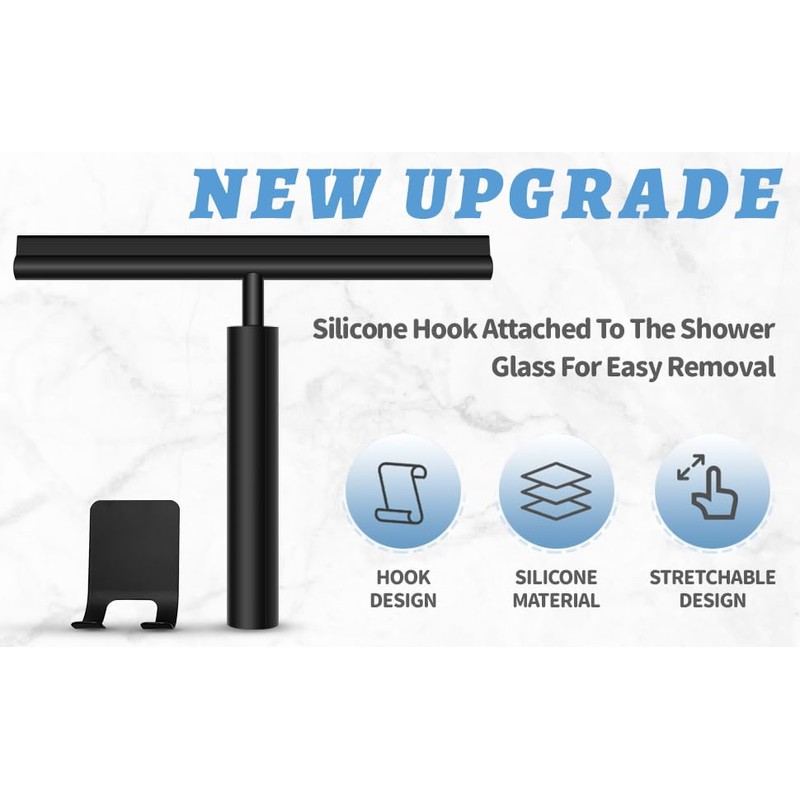 Upgraded 2 in 1 Extendable Shower Squeegee for Glass Doors,