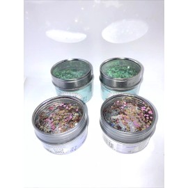 sulyn Sparkling Glitter Sequin Shapes Stars & Unicorns 4 Tins Sulyn 1.92 & 1.08 oz