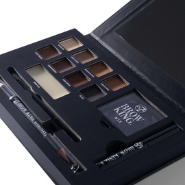 W7 Brow King Ultimate Eyebrow Kit - Shape, Define & Groom Palette - Professional Makeup Set