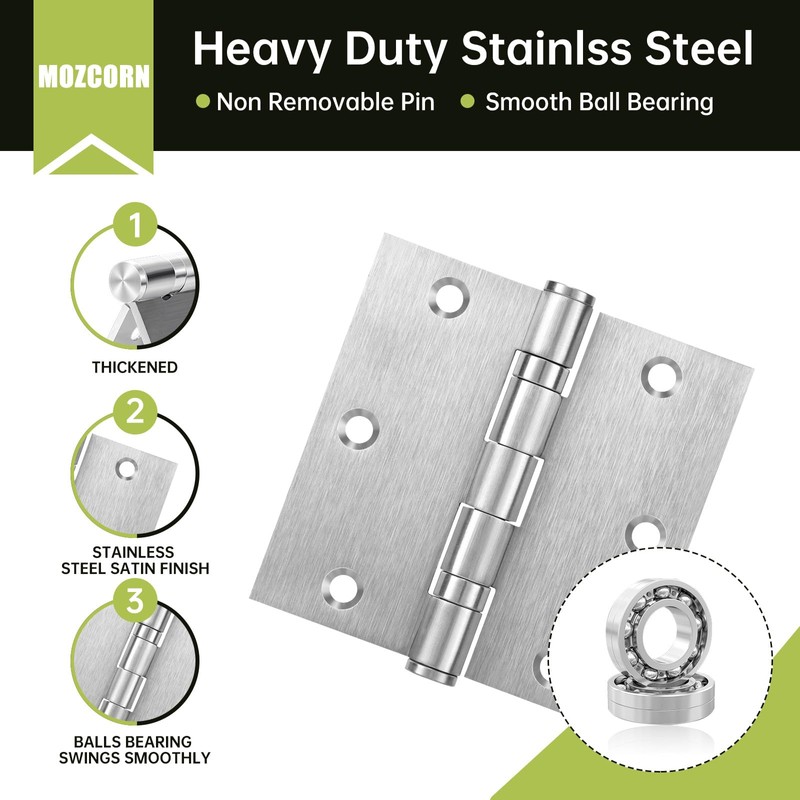 MOZCORN 3 Pack Door Hinges 3 x 3 Inches, Heavy