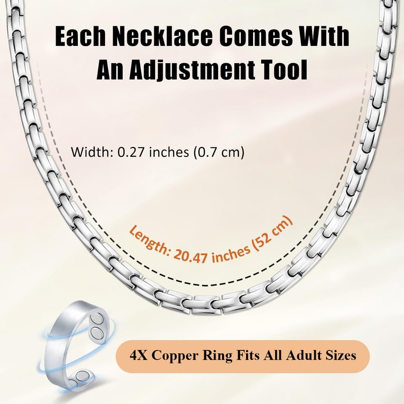 Magnetic Titanium Necklace for Women & Men, Ultra Strength Magnets