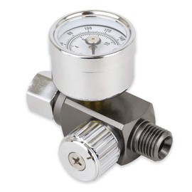 Air Adjusting Regulator Valve with Pressure Gauge for Spray Guns and Air Tools (1/4” NPS) (Analog Pressure Gauge)