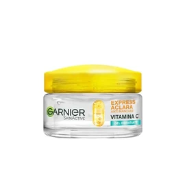 Garnier Express Aclara Gel crema hidratante con Vitamina C anti-brillo, 50ml. Hidrata, ilumina y unifica el tono de la piel
