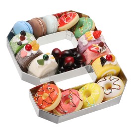 uxcell 10" Cardboard Number for Charcuterie, Cardboard Food Tray for Graduation Anniversary Birthday Party Decorations Chocolate Candy Cupcake Container (Silver Number 9)