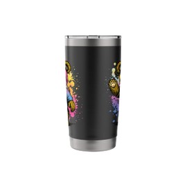 Cute Hip Hop Teddy Bear Paint Splatter Colorful Stuffed Toy Stainless Steel Insulated Tumbler
