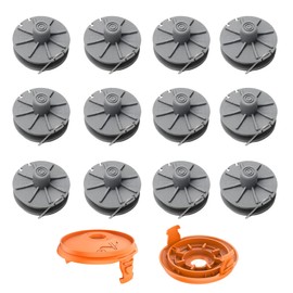 14 Pieces 05307-20 Replacement Trimmer Spool Set, 6.1 m x 1.65 mm Weed Eater Lines and Caps for Gardena 9805, 9806, 9807, 9808, 9809, 9827, 8846, 8847, 8848, 9870, 9870, 99 872, 999874 (12 Spools + 2