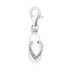 Quiges White Enamel Flip Flop Clip On Charm Pendant with