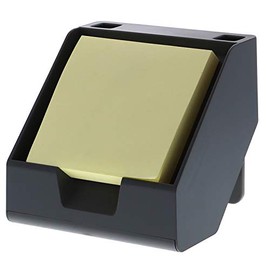 Bostitch Konnect™ Sticky Note Holder + Business Card Stand, Includes Pen Holders, Gray