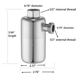 Spin Down Sediment Filter, Stainless Steel Reusable Sink Water Filter, Water Softener for Water Heater G 1/2'' Thread Washing Machine Dishwasher Shower Faucet, Prevent Impurity (Model A)