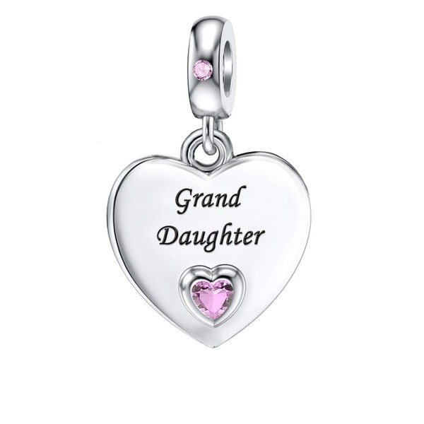MiWangLing Granddaughter Heart Dangle Charm Love You Forever Bead for