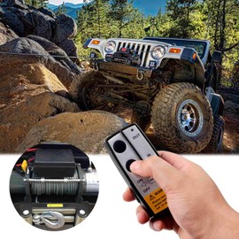 Riyitauto 12-24V Recovery Wireless Winch Remote Control Kit for Car Truck Jeep ATV SUV Handset Switch Controller 100 Feet Wireless Remote for Winch