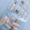 24Pcs French Tip Press on Nails Mid-length with 3D Bow