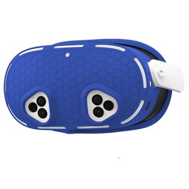Front Shell Headset Case Silicone Cover Compatible with Meta Quest 3s, VR Headset Shell Protector Shockproof Drop-Proof Heat Dissipation (Blue)