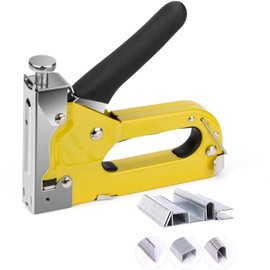 Heavy Duty 3-in-1 Staple Gun with 600 Staples, Manual Nail Gun,Upholstery Stapler for Wood, Furniture, Carpet, Carpentry, DIY, Wire, Decoration, Craft, Fixing Material