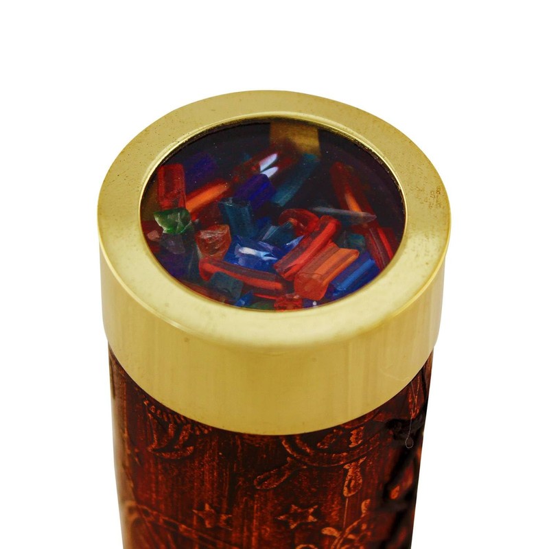 NKlaus Kaleidoscope Brass and Leather 17 x 3.5 x 4