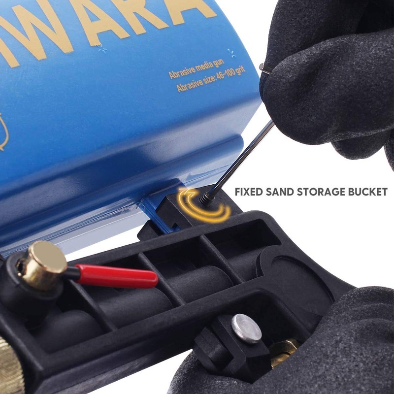 FUJIWARA Sand Blaster Gun Kit, Sandblaster with 2 Replaceable Tips