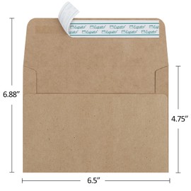 Eupako A6 Brown Envelopes 4x6, 100 Pack Self Seal Envelopes for 4x6 Cards, Photos, Invitations, Wedding, Graduation, Baby Shower, RSVP, 6.5 x 4.75 Inches