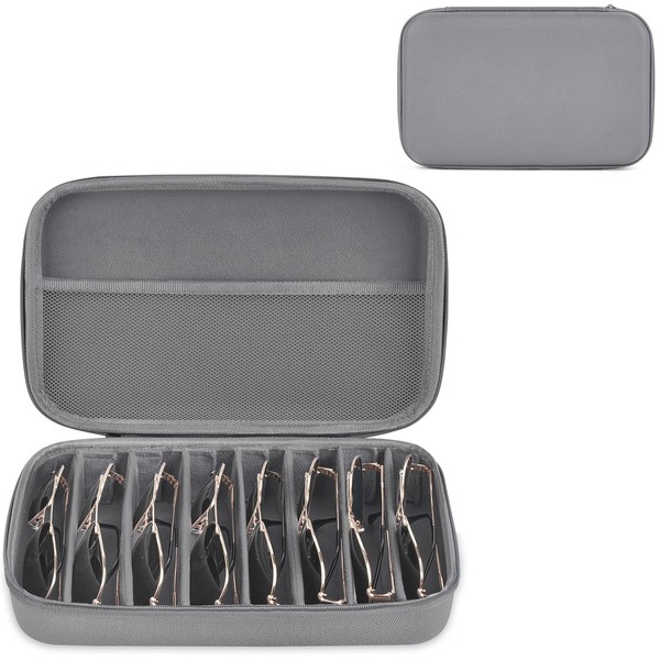 Mkono Travel Sunglasses Organizer Glasses Case Multiple Pairs with Adjustable