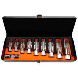 JEUCLEL 10PCS 10-19mm 3/8" Drive Diesel Injector Fuel Line Socket Wrench Set, Flare Nut Socket for Fastener on Bent Pipes, Wired Temperature Sensors, EGT Sensor, Thermo Switches, ABS Tubes, Strut Nut